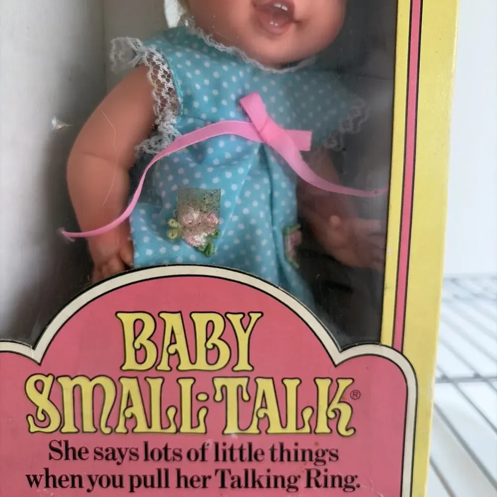 WORKING Vintage 1975 Mattel Baby Small Talk Doll Pull String NEW IN BOX NIB